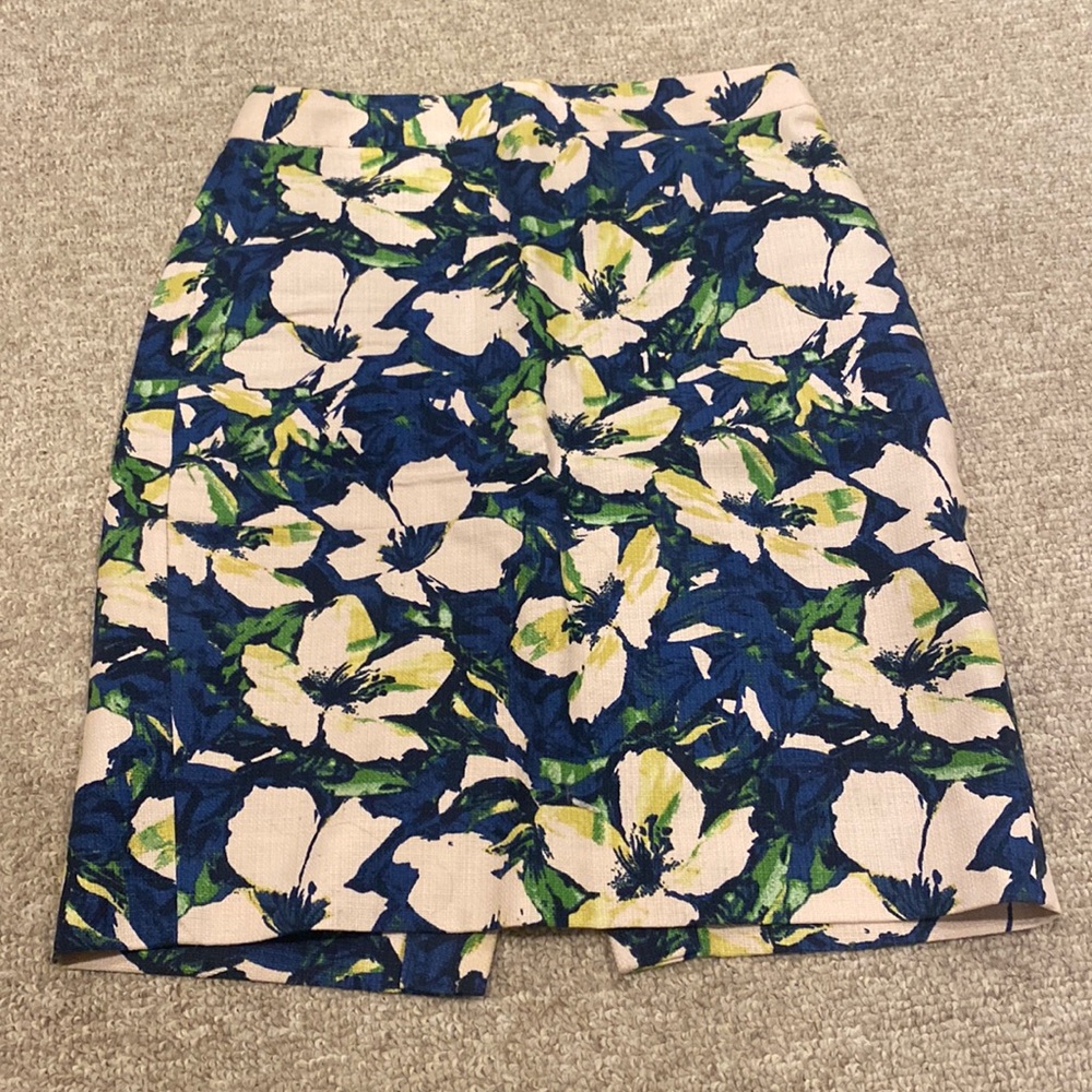 J Crew floral pencil skirt
